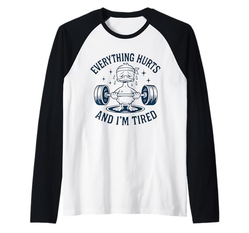 Funny Workout Duck Erschöpft Motivation Herren Damen Raglan Funny Workout Duck Erschöpft Motivation Herren Damen Raglan von Funny Workout Duck