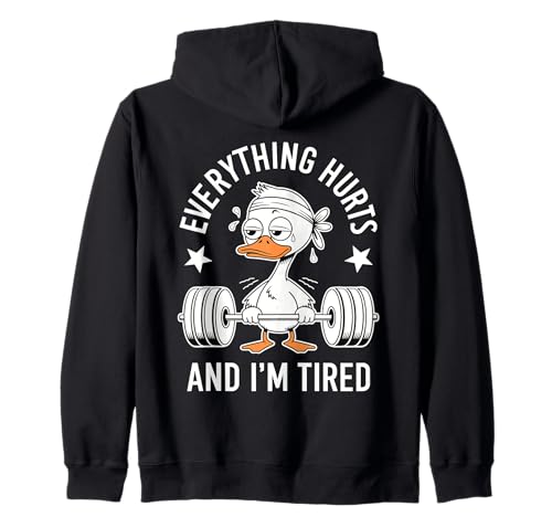 Lustige Workout-Ente Erschöpfte Motivation Männer Frauen Kapuzenjacke Lustige Workout-Ente Erschöpfte Motivation Männer Frauen Kapuzenjacke von Funny Workout Duck