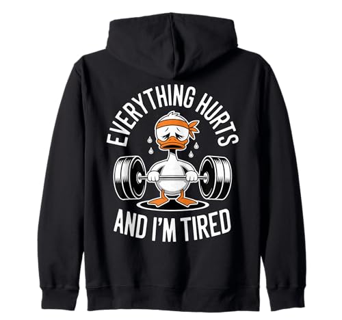 Lustige Workout-Ente Erschöpfte Motivation Männer Frauen Kapuzenjacke Lustige Workout-Ente Erschöpfte Motivation Männer Frauen Kapuzenjacke von Funny Workout Duck