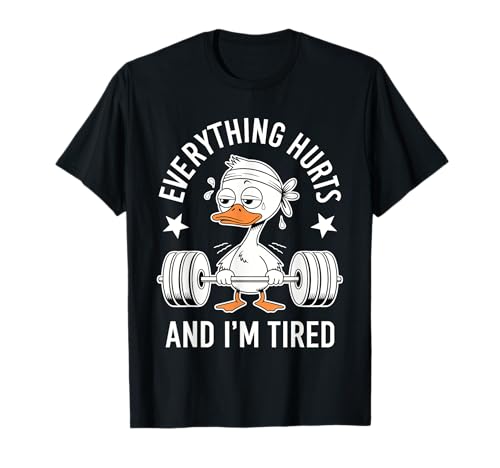 Lustige Workout-Ente Erschöpfte Motivation Männer Frauen T-Shirt Lustige Workout-Ente Erschöpfte Motivation Männer Frauen T-Shirt von Funny Workout Duck