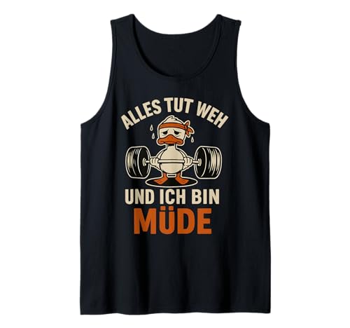 Lustige Workout-Ente Erschöpfte Motivation Männer Frauen Tank Top Lustige Workout-Ente Erschöpfte Motivation Männer Frauen Tank Top von Funny Workout Duck