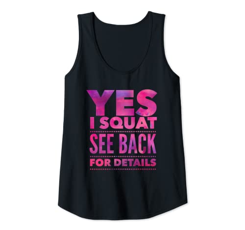 Damen Yes I Squat See Back For Details Funny Women Workout Tank Top Damen Yes I Squat See Back For Details Funny Women Workout Tank Top von Funny Workout and Yoga Co