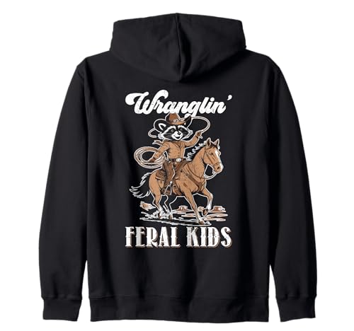 Wranglin' Feral Cowboy mit Humor für Kinder Kapuzenjacke Wranglin' Feral Cowboy mit Humor für Kinder Kapuzenjacke von Funny Wrangling Feral Kids Apparel
