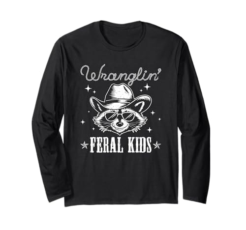 Wranglin' Feral Cowboy mit Humor für Kinder Langarmshirt Wranglin' Feral Cowboy mit Humor für Kinder Langarmshirt von Funny Wrangling Feral Kids Apparel