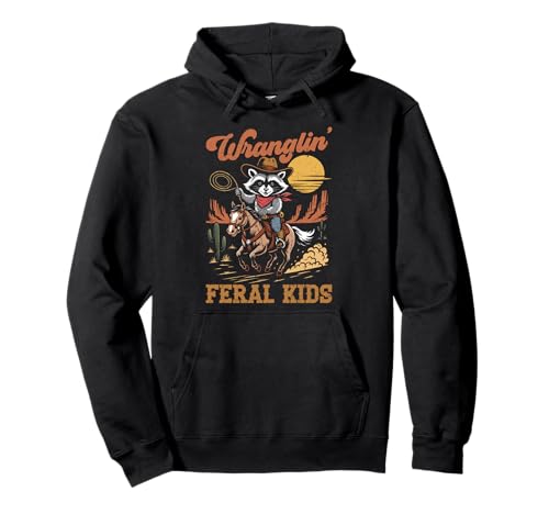 Wranglin' Feral Cowboy mit Humor für Kinder Pullover Hoodie von Funny Wrangling Feral Kids Apparel