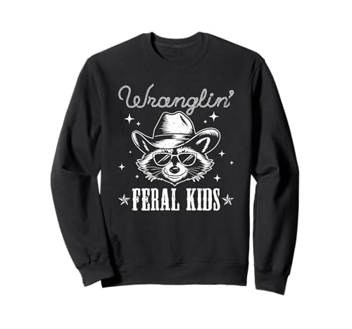 Wranglin' Feral Cowboy mit Humor für Kinder Sweatshirt von Funny Wrangling Feral Kids Apparel