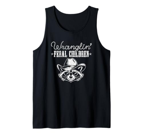 Wranglin' Feral Kinder Humor Cowboy Tank Top von Funny Wrangling Feral Kids Apparel