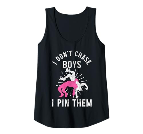 Damen Wrestling Girl Ich jage Jungs nicht ich pinne sie Lustiger Wrestler Tank Top von Funny Wrestling Apparel & Gifts