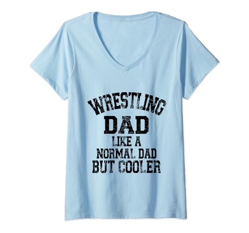 Damen Wrestling Dad wie ein normaler Vater, aber cooler Papa, Vatertag T-Shirt mit V-Ausschnitt von Funny Wrestling Dad Like A Normal Dad Gifts Idea