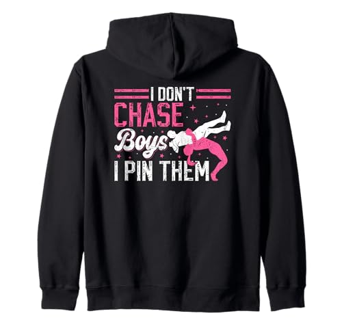 Ich jage Keine Jungs, ich pinne sie beim Wrestling Kapuzenjacke von Funny Wrestling Fans Gifts