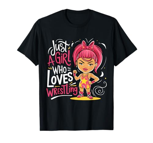 Nur ein Mädchen, das Wrestling liebt, süßes Mädchen, Wrestler, Geburtstag T-Shirt Nur ein Mädchen, das Wrestling liebt, süßes Mädchen, Wrestler, Geburtstag T-Shirt von Funny Wrestling Lover Girl Tee Birthday Present