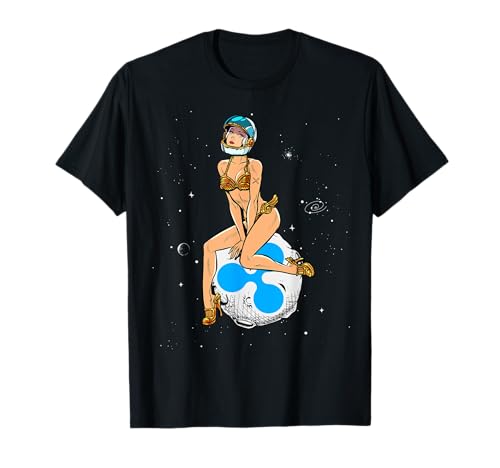 Cryptocurrency Pin-up Girl Hodling Ripple XRP Crypto Moon T-Shirt von Funny XRP Ripple Coin Crypto Moon Gear