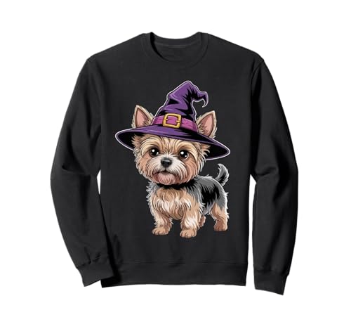 Gruseliges Yorkie Mama Halloween Party Kostüm Hexenhut Yorkie Sweatshirt Gruseliges Yorkie Mama Halloween Party Kostüm Hexenhut Yorkie Sweatshirt von Funny Yorkie Dog Lover Halloween Costume Gifts Ide