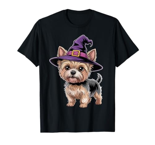 Gruseliges Yorkie Mama Halloween Party Kostüm Hexenhut Yorkie T-Shirt Gruseliges Yorkie Mama Halloween Party Kostüm Hexenhut Yorkie T-Shirt von Funny Yorkie Dog Lover Halloween Costume Gifts Ide