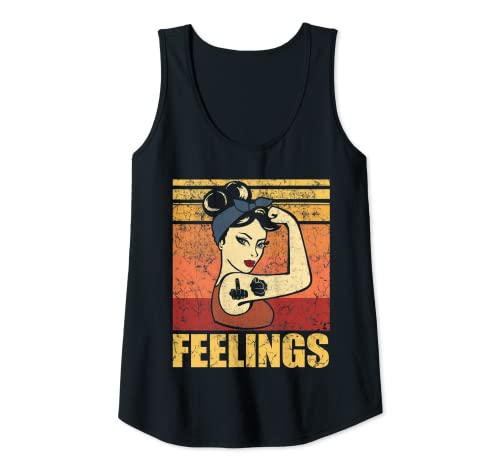Damen Fu Off Gefühle Shirt Retro Rosie Stinkefinger Mittelfinger Tank Top von Funny Your Feelings Tee Grunge Vintage Tee Shirt