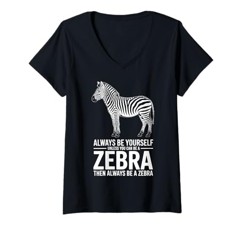 Damen Zebra Lustiges Zebra T-Shirt mit V-Ausschnitt Damen Zebra Lustiges Zebra T-Shirt mit V-Ausschnitt von Funny Zebra Cool Zebras Design
