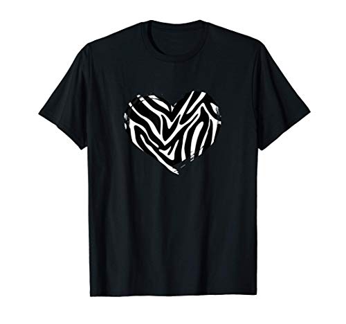 Cool Zebra Print Herz Tierhaut Geschenk für Frauen T-Shirt Cool Zebra Print Herz Tierhaut Geschenk für Frauen T-Shirt von Funny Zebra Love Heart Symbol