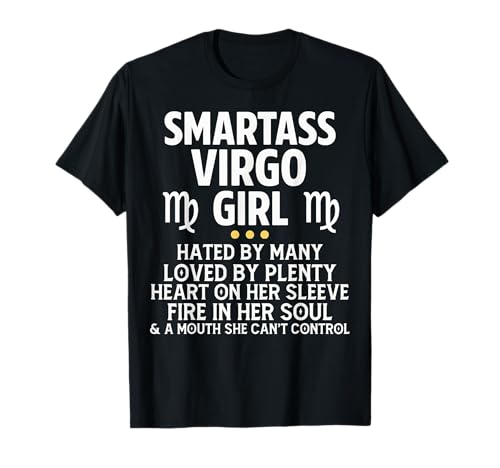 Smartass Jungfrau Mädchen Lustiges Sternzeichen Astrologie T-Shirt Smartass Jungfrau Mädchen Lustiges Sternzeichen Astrologie T-Shirt von Funny Zodiac Women Gift Virgo Birthday Shirt