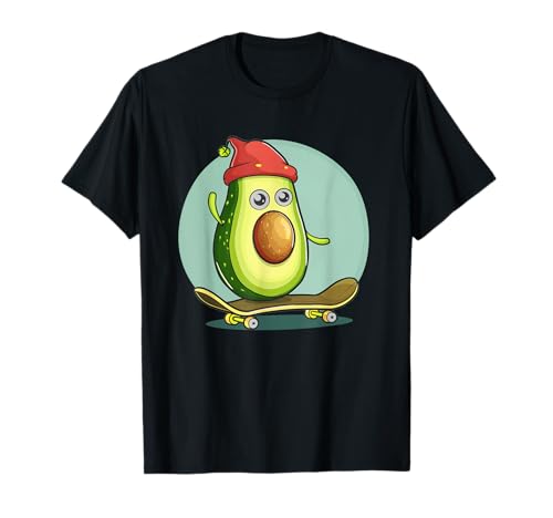 Avocado Mütze mit coolem Skateboard für Jungen und Mädchen T-Shirt von Funny alligator pear skateboard