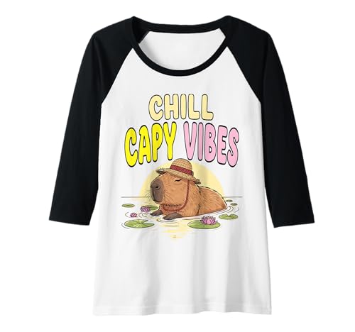 Damen Capybara - Entspannung garantiert mit lustigem Tier-Design Raglan von Funny animal kawaii