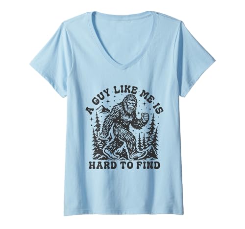 Damen Lustiger Bigfoot EIN Typ wie ich ist schwer im Wald zu Finden T-Shirt mit V-Ausschnitt Damen Lustiger Bigfoot EIN Typ wie ich ist schwer im Wald zu Finden T-Shirt mit V-Ausschnitt von Funny bigfoot wilderness sasquatch message humor