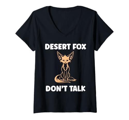 Damen Small Funny Fennec Canids Funny Quote Fennec Fox T-Shirt mit V-Ausschnitt von Funny canid Fennec fox animals simple fennec