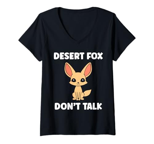 Damen Small Funny Fennec Canids Funny Quote Fennec Fox T-Shirt mit V-Ausschnitt von Funny canid Fennec fox animals simple fennec