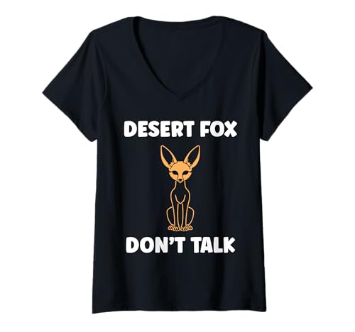 Damen Small Funny Fennec Canids Funny Quote Fennec Fox T-Shirt mit V-Ausschnitt von Funny canid Fennec fox animals simple fennec