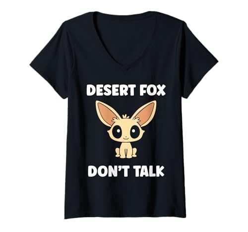 Damen Small Funny Fennec Canids Funny Quote Fennec Fox T-Shirt mit V-Ausschnitt von Funny canid Fennec fox animals simple fennec