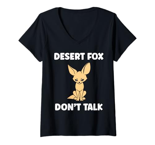 Damen Small Funny Fennec Canids Funny Quote Fennec Fox T-Shirt mit V-Ausschnitt von Funny canid Fennec fox animals simple fennec