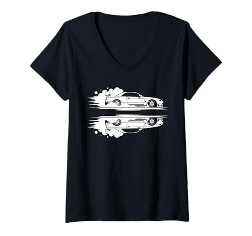 Damen Funny Skill Racing car Drifting Simple Skid Drift T-Shirt mit V-Ausschnitt Damen Funny Skill Racing car Drifting Simple Skid Drift T-Shirt mit V-Ausschnitt von Funny car racing car skill simple drift