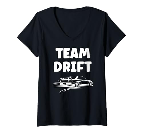 Damen Funny Skill Racing car Drifting Simple Skid Team Drift T-Shirt mit V-Ausschnitt Damen Funny Skill Racing car Drifting Simple Skid Team Drift T-Shirt mit V-Ausschnitt von Funny car racing car skill simple drift