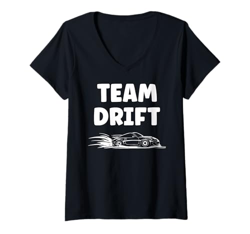 Damen Funny Skill Racing car Drifting Simple Skid Team Drift T-Shirt mit V-Ausschnitt Damen Funny Skill Racing car Drifting Simple Skid Team Drift T-Shirt mit V-Ausschnitt von Funny car racing car skill simple drift