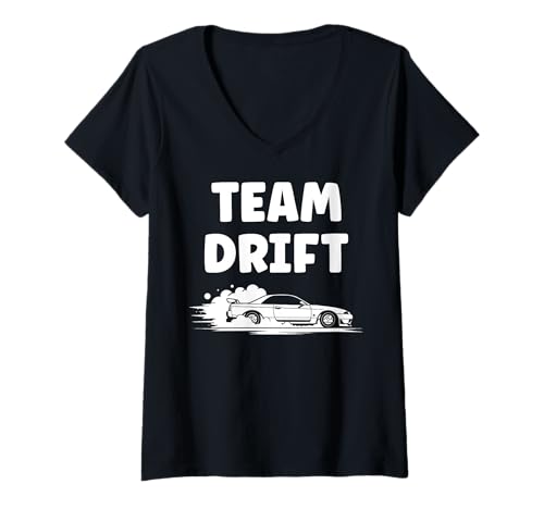 Damen Funny Skill Racing car Drifting Simple Skid Team Drift T-Shirt mit V-Ausschnitt Damen Funny Skill Racing car Drifting Simple Skid Team Drift T-Shirt mit V-Ausschnitt von Funny car racing car skill simple drift