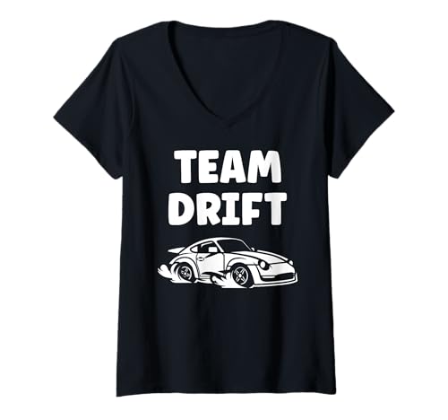 Damen Funny Skill Racing car Drifting Simple Skid Team Drift T-Shirt mit V-Ausschnitt Damen Funny Skill Racing car Drifting Simple Skid Team Drift T-Shirt mit V-Ausschnitt von Funny car racing car skill simple drift