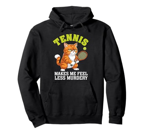 Tennis Katze Frauen Männer Lustiges Tennis lässt mich weniger mörderisch fühlen Pullover Hoodie Tennis Katze Frauen Männer Lustiges Tennis lässt mich weniger mörderisch fühlen Pullover Hoodie von Funny cat tennis