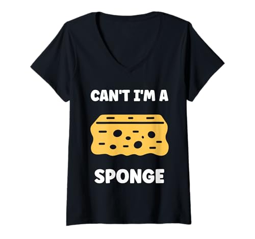 Damen Small Funny sponges Cleaning Simple I'm a Sponge T-Shirt mit V-Ausschnitt Damen Small Funny sponges Cleaning Simple I'm a Sponge T-Shirt mit V-Ausschnitt von Funny cleaning sponges simple sponge