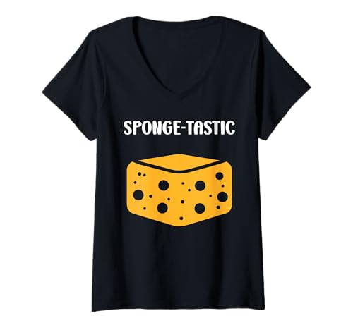 Damen Small Funny sponges Cleaning Simple Quote Fun Sponge T-Shirt mit V-Ausschnitt Damen Small Funny sponges Cleaning Simple Quote Fun Sponge T-Shirt mit V-Ausschnitt von Funny cleaning sponges simple sponge
