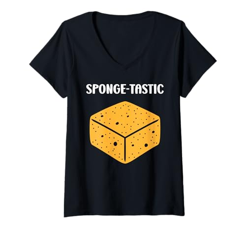 Damen Small Funny sponges Cleaning Simple Quote Fun Sponge T-Shirt mit V-Ausschnitt Damen Small Funny sponges Cleaning Simple Quote Fun Sponge T-Shirt mit V-Ausschnitt von Funny cleaning sponges simple sponge