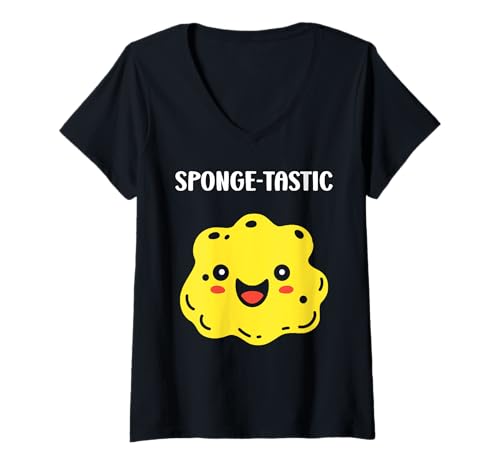 Damen Small Funny sponges Cleaning Simple Quote Fun Sponge T-Shirt mit V-Ausschnitt Damen Small Funny sponges Cleaning Simple Quote Fun Sponge T-Shirt mit V-Ausschnitt von Funny cleaning sponges simple sponge