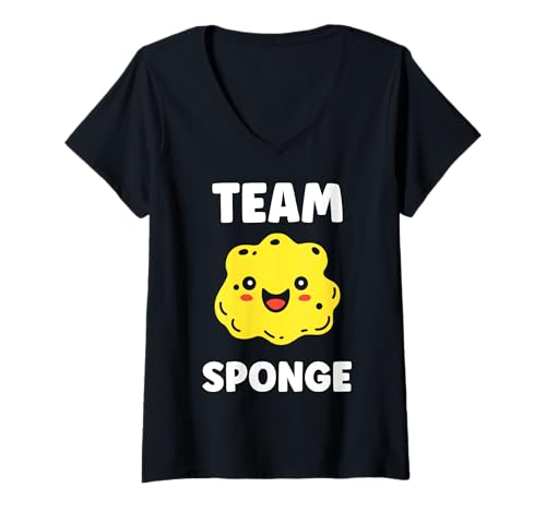 Damen Small Funny sponges Cleaning Simple Team Sponge T-Shirt mit V-Ausschnitt Damen Small Funny sponges Cleaning Simple Team Sponge T-Shirt mit V-Ausschnitt von Funny cleaning sponges simple sponge
