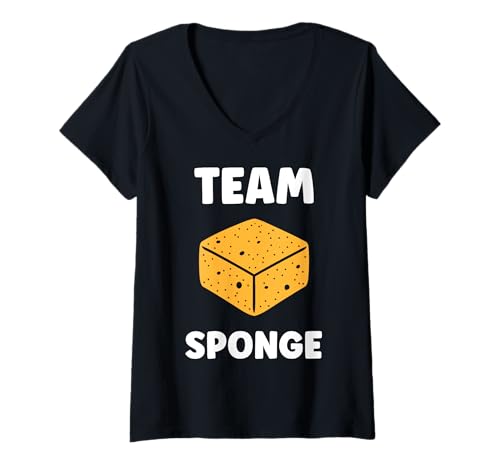 Damen Small Funny sponges Cleaning Simple Team Sponge T-Shirt mit V-Ausschnitt Damen Small Funny sponges Cleaning Simple Team Sponge T-Shirt mit V-Ausschnitt von Funny cleaning sponges simple sponge