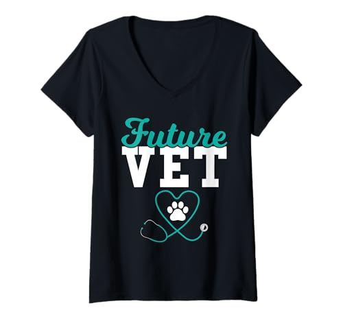 Damen Zukünftiger Tierarzt Wird Tierarzt T-Shirt mit V-Ausschnitt von Funny delivery boy saying gift idea