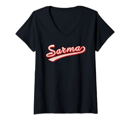Damen Gefüllte Kohlrollen Traditionelle Lebensmittel Ex Jugoslawien Sarma T-Shirt mit V-Ausschnitt von Funny ex Yugoslavia gifts for men and women