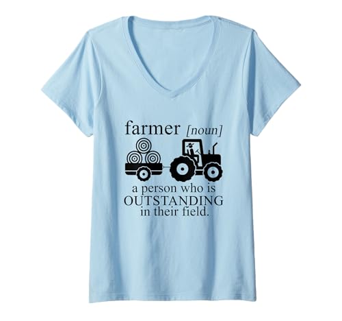 Damen Farmer A Person Who is Outstanding In Their Field Geschenk-Shirt T-Shirt mit V-Ausschnitt Damen Farmer A Person Who is Outstanding In Their Field Geschenk-Shirt T-Shirt mit V-Ausschnitt von Funny gift shirt