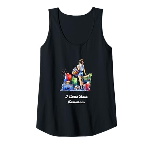 Damen Frauen am Reisen mit viel Gepäck Lustig Frau fährt in Urlaub Tank Top Damen Frauen am Reisen mit viel Gepäck Lustig Frau fährt in Urlaub Tank Top von Funny gifts for Girls