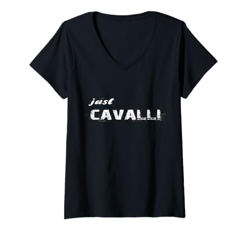Damen Lustig nur Cavalli T-Shirt mit V-Ausschnitt Damen Lustig nur Cavalli T-Shirt mit V-Ausschnitt von Funny just cavalli