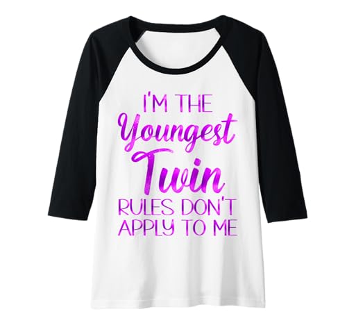 Damen Youngest Twin Shirt Geburtstag Geschwister Lustige Zwillinge Matching Raglan Damen Youngest Twin Shirt Geburtstag Geschwister Lustige Zwillinge Matching Raglan von Funny matching twins , youngest oldest twin shirt