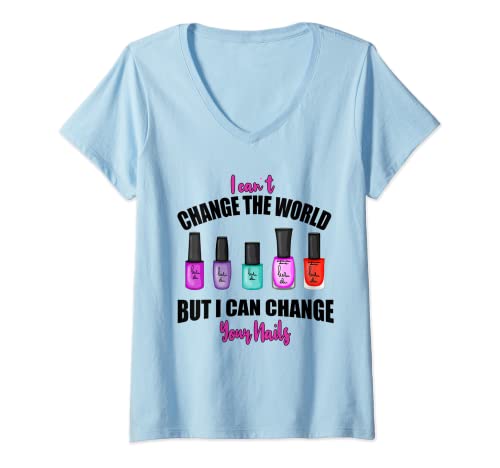 Damen Nageldesigner-Nagellack für Damen, Geschenkidee, Nail Tech T-Shirt mit V-Ausschnitt Damen Nageldesigner-Nagellack für Damen, Geschenkidee, Nail Tech T-Shirt mit V-Ausschnitt von Funny nail designer Nail tech designs