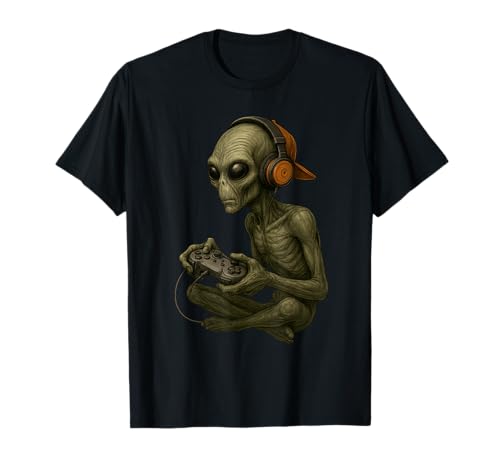 Halloween Alien Gamer Video Gaming Jungen Herren Kinder Tees Cool T-Shirt Halloween Alien Gamer Video Gaming Jungen Herren Kinder Tees Cool T-Shirt von Funny sci-fi extraterrestrial shirts for gamers